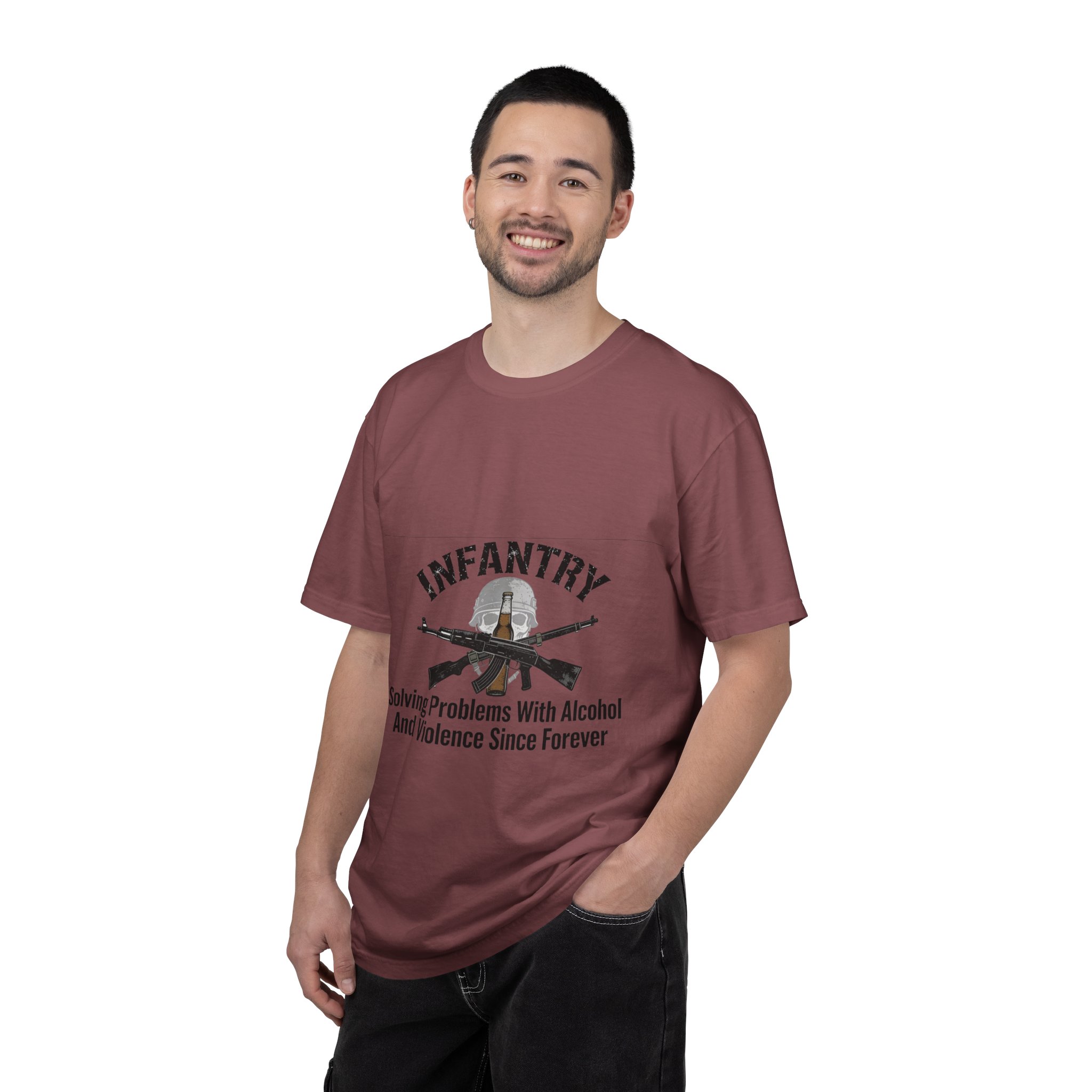 Infantry T-Shirt – "Solving Problems With Alcohol And Violence Since Forever" Military Graphic Tee - Image 8