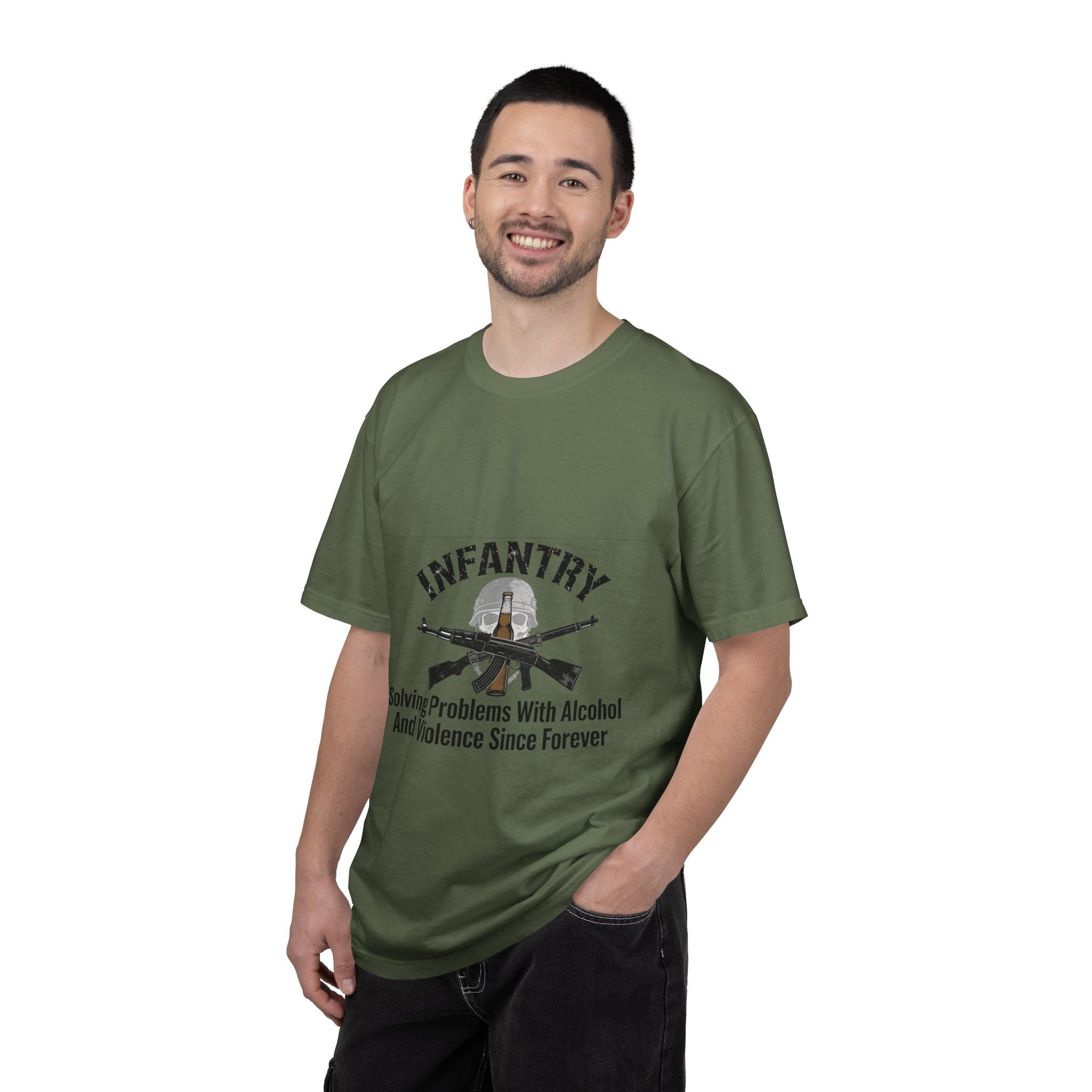 Infantry T-Shirt – "Solving Problems With Alcohol And Violence Since Forever" Military Graphic Tee - Image 24