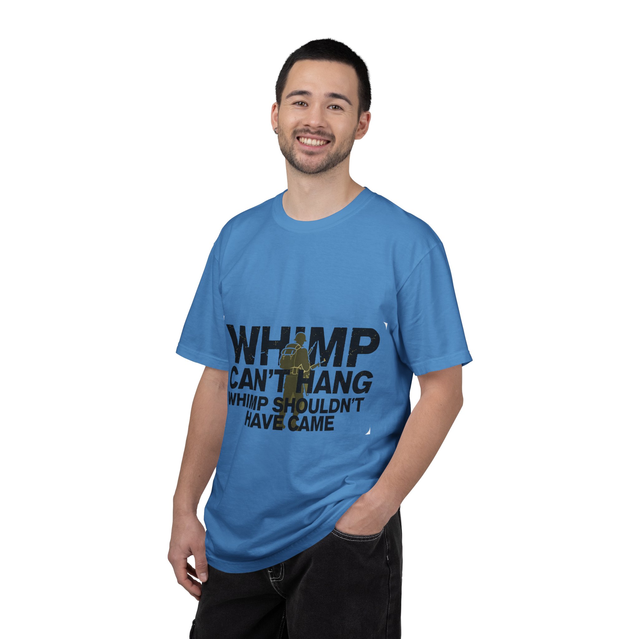 WHIMP CAN'T HANG Graphic T-Shirt — Bold Army Silhouette Statement Tee - Image 32