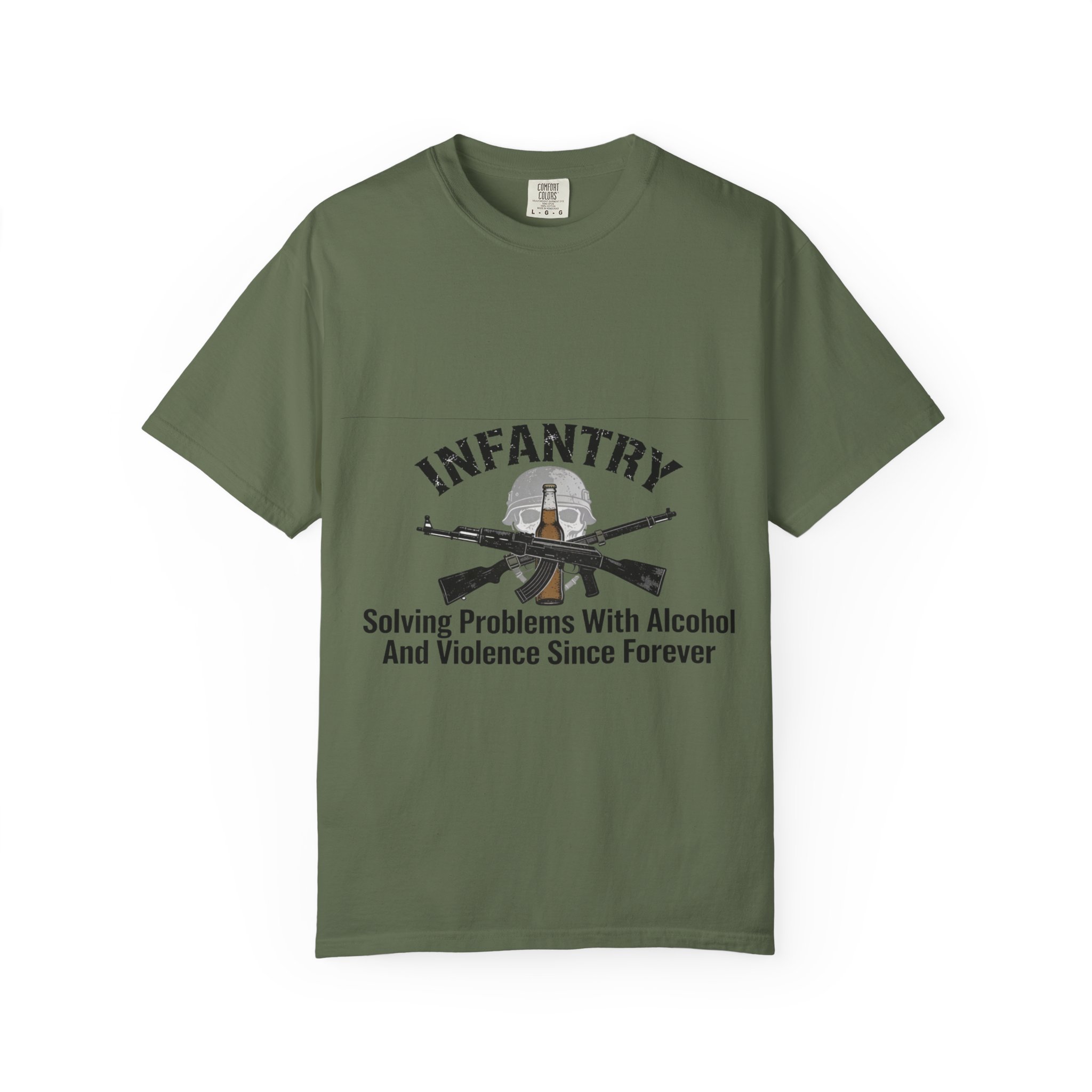 Infantry T-Shirt – "Solving Problems With Alcohol And Violence Since Forever" Military Graphic Tee - Image 21