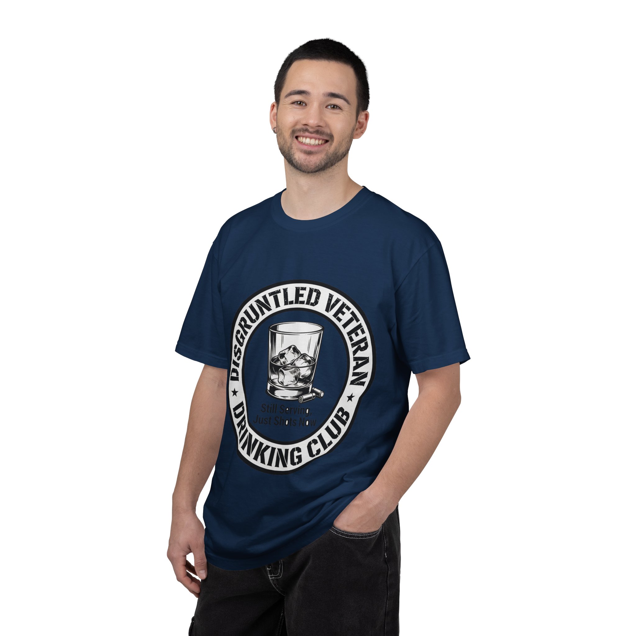 Disgruntled Veteran Drinking Club T-Shirt — Still Serving, Just Shots Now - Image 24