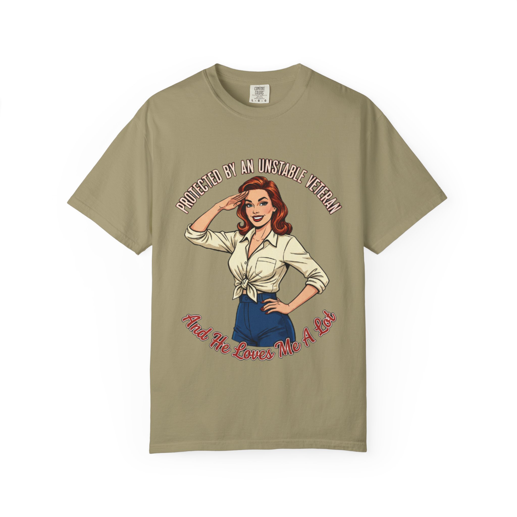 Retro Pin-Up T-Shirt — "Trained in a Nuclear Family" Vintage Woman Graphic - Image 13