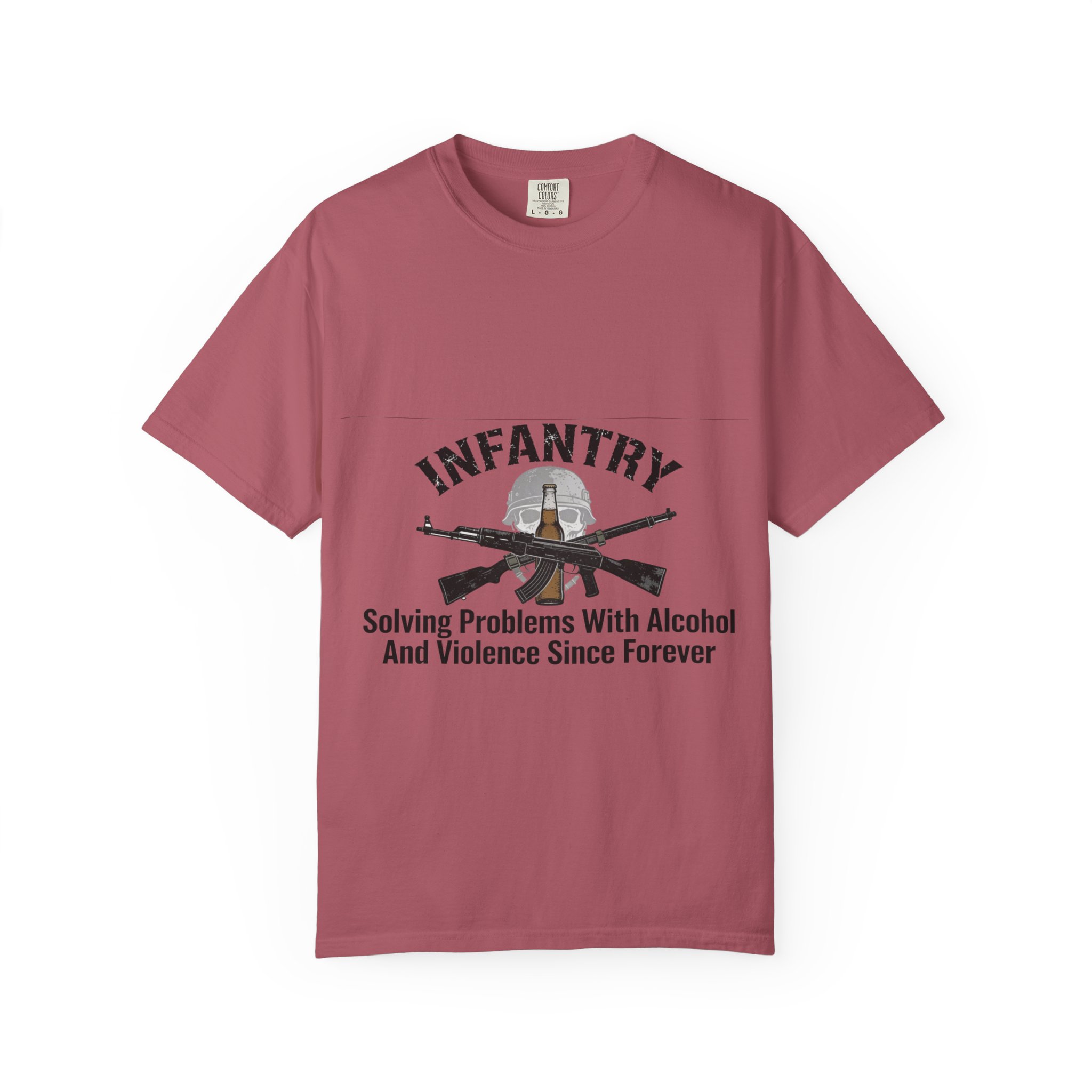 Infantry T-Shirt – "Solving Problems With Alcohol And Violence Since Forever" Military Graphic Tee - Image 37