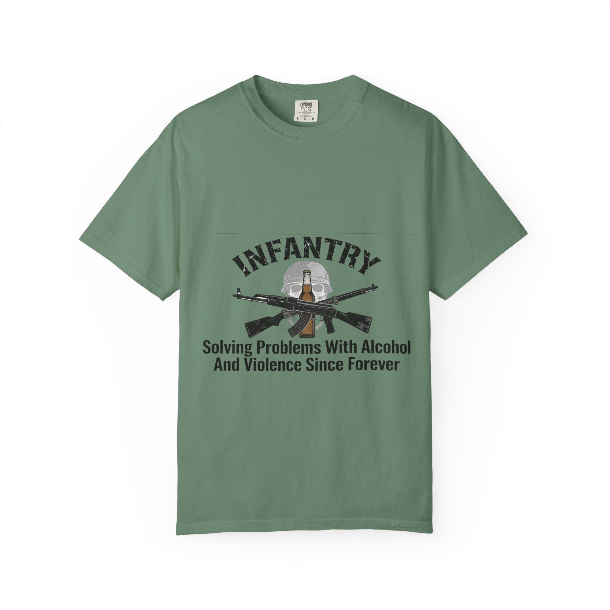 Infantry T-Shirt – "Solving Problems With Alcohol And Violence Since Forever" Military Graphic Tee - Image 25