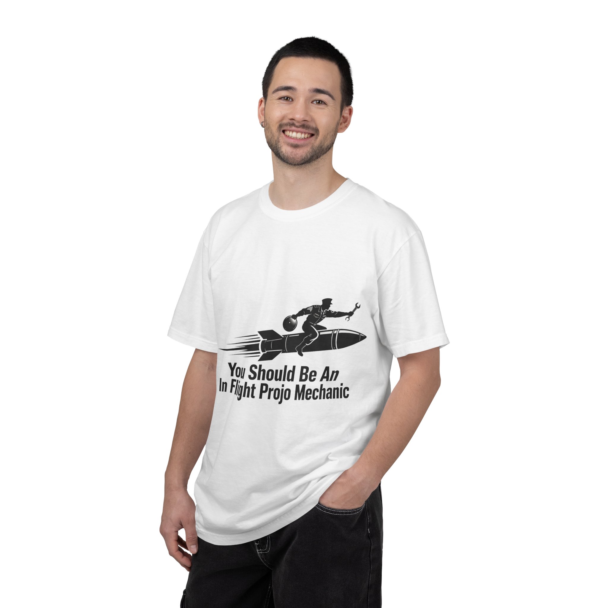 Flight Crew Mechanic T-Shirt — "You Should Be An In Flight Projo Mechanic" Vintage Aviation Tee - Image 4