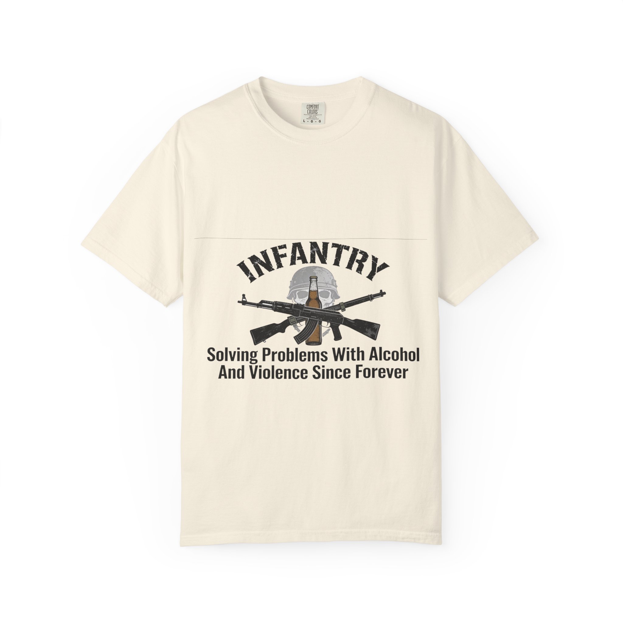 Infantry T-Shirt – "Solving Problems With Alcohol And Violence Since Forever" Military Graphic Tee - Image 9