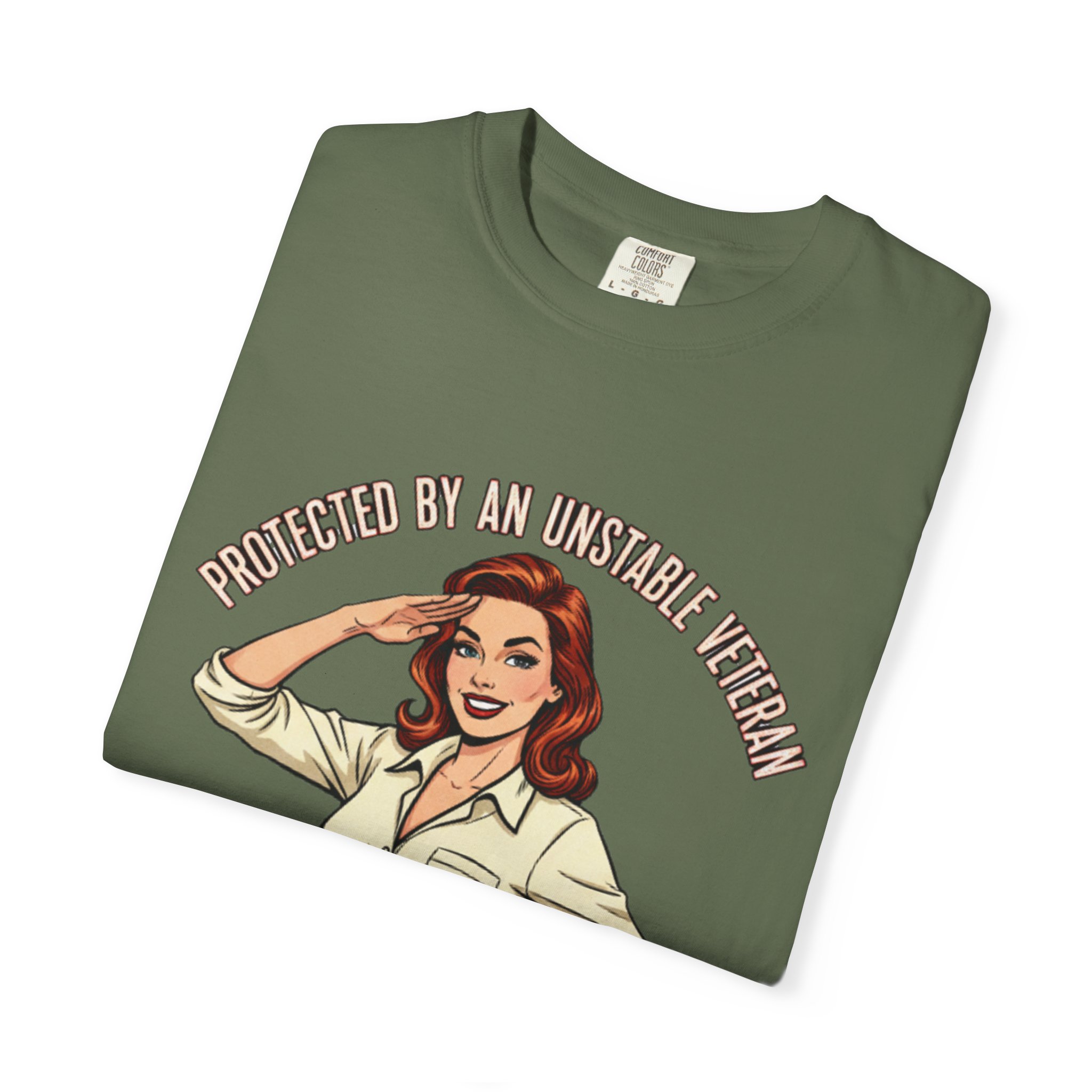 Retro Pin-Up T-Shirt — "Trained in a Nuclear Family" Vintage Woman Graphic - Image 19