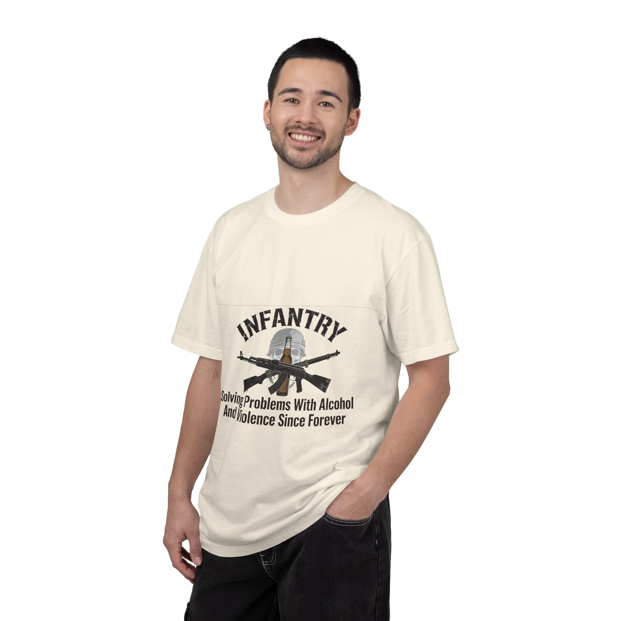 Infantry T-Shirt – "Solving Problems With Alcohol And Violence Since Forever" Military Graphic Tee - Image 12