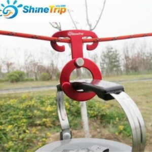 5PCS Shine Trip Aluminum Rope Hanger Multifunction Outdoor Camping Tent Guy line Tool Paracord Rope Buckle Travel Kit Survival E