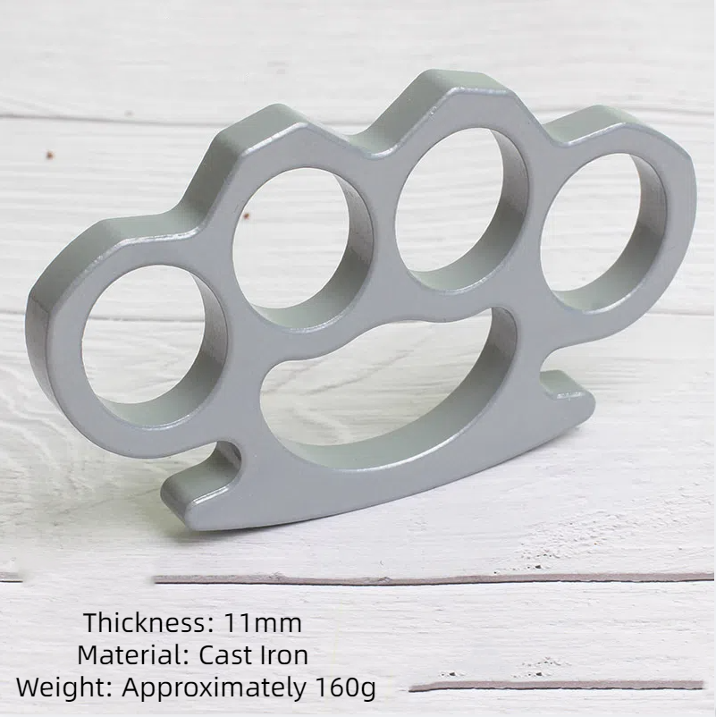 Thickened iron four finger keychain, self-defense finger, tiger finger ring, palm grip, multi-functional car window breaking ham - Image 10