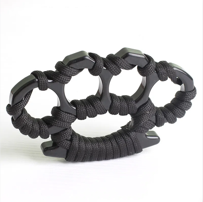 Thickened iron four finger keychain, self-defense finger, tiger finger ring, palm grip, multi-functional car window breaking ham - Image 8