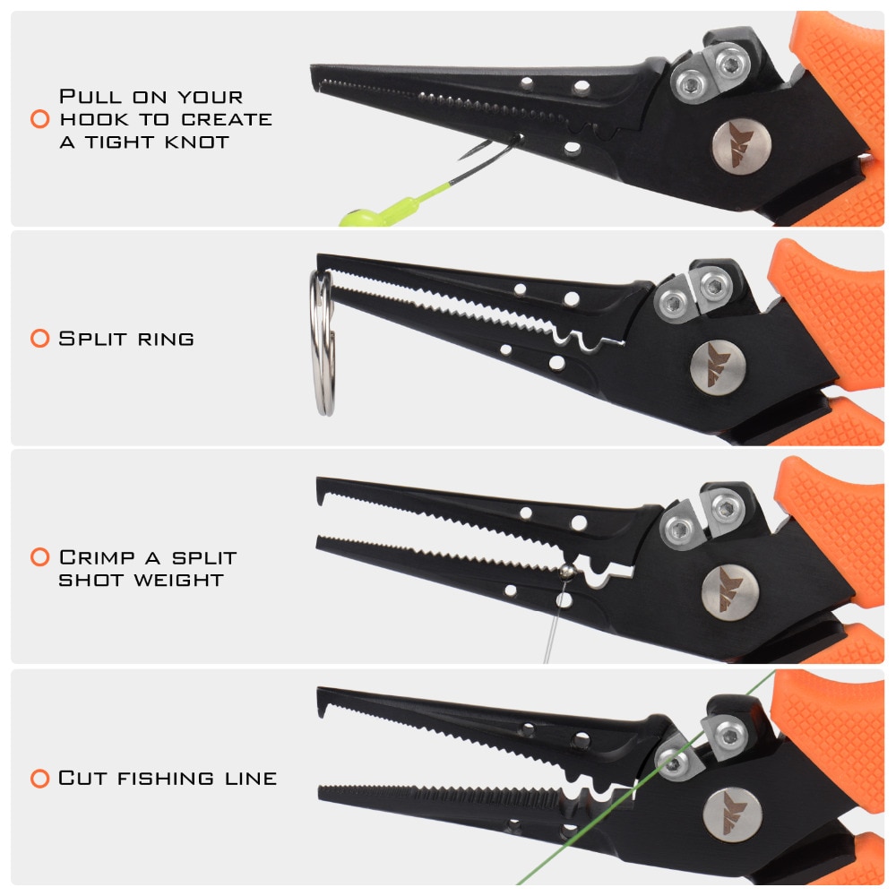 KastKing 420 Stainless Steel Fishing Pliers Tungsten Carbide Braid Cutters Crimper Hook Remover Saltwater Resistant Fishing Gear - Image 2