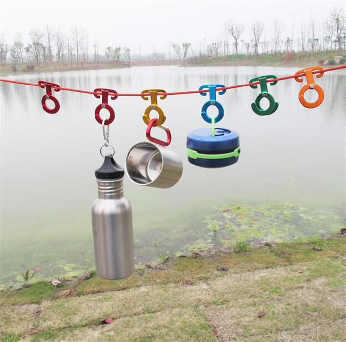 5PCS Shine Trip Aluminum Rope Hanger Multifunction Outdoor Camping Tent Guy line Tool Paracord Rope Buckle Travel Kit Survival E - Image 5