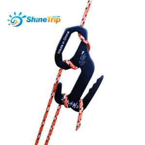 ShineTrip 2pcs  Outdoor Camping Tent Hook Aluminum Alloy 9 Shape Buckle Wind Rope Stopper Bundle Tight Paracord Sun Shelter