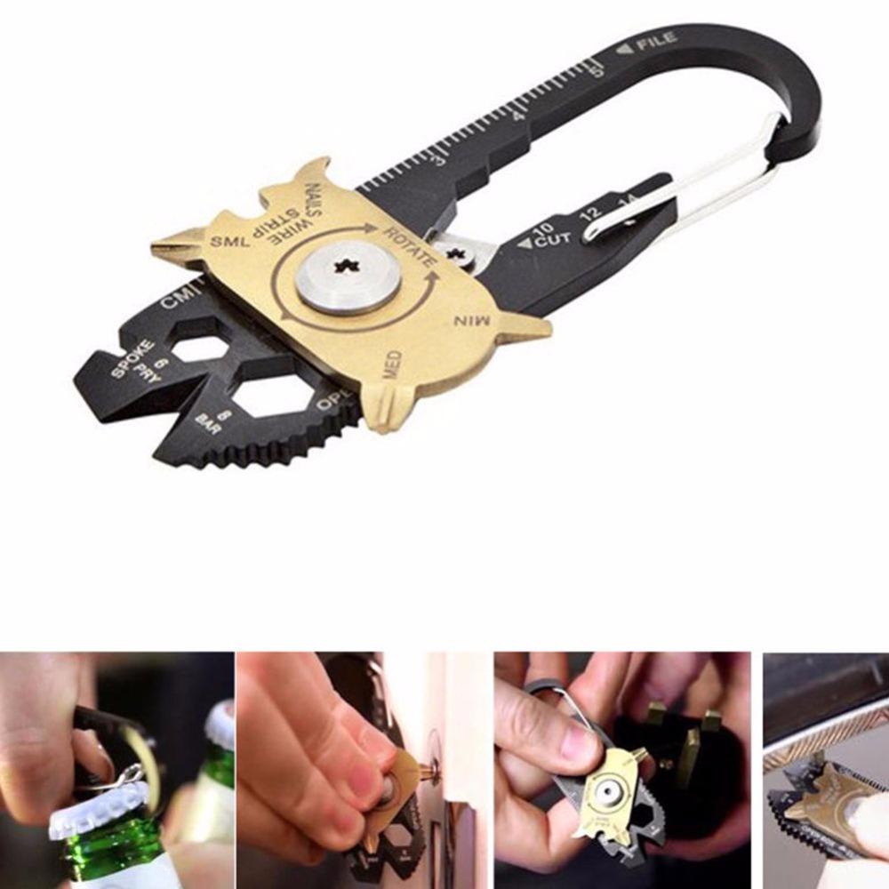 EDC Multipurpose mini gadget fixr Multifunctional carabiner multi tool key pocket survive true utility ring camp hike outdoor - Image 2