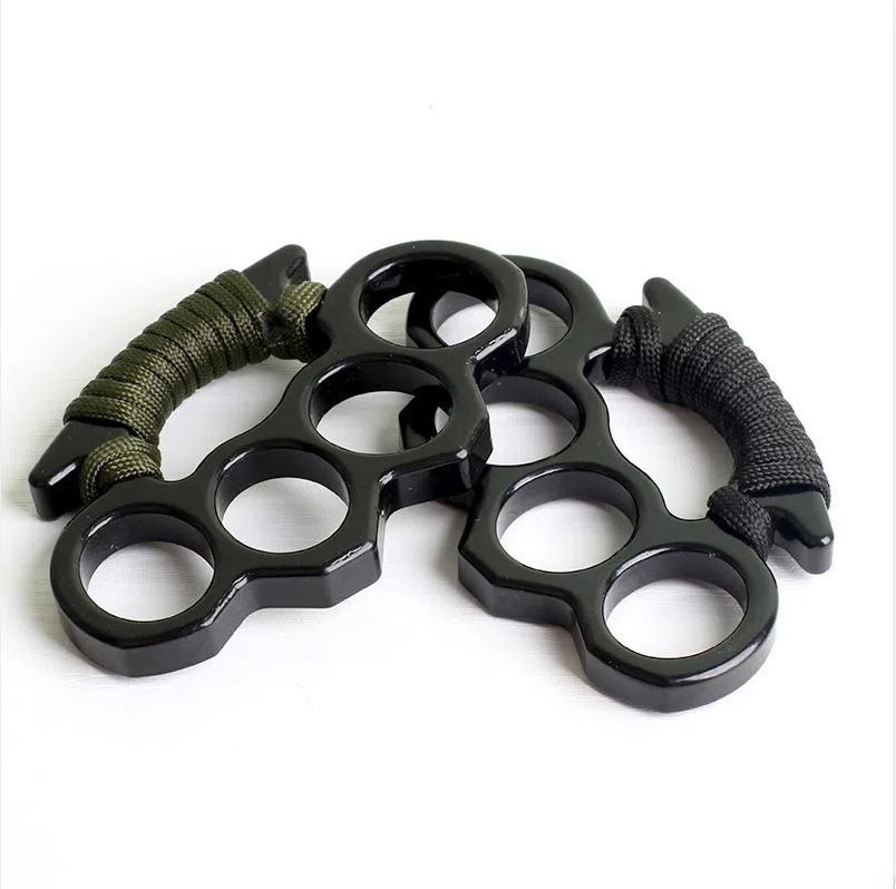 Thickened iron four finger keychain, self-defense finger, tiger finger ring, palm grip, multi-functional car window breaking ham - Image 7